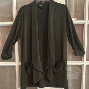 Banana Republic Dark Olive Green Draped Cardigan with Pockets 3/4 Sleeve XS